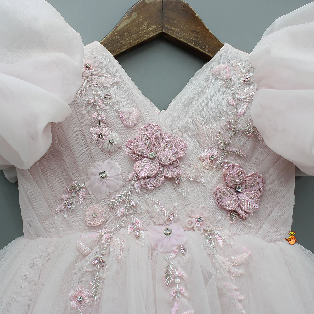 3D Flower Applique Net Dress - Image 4