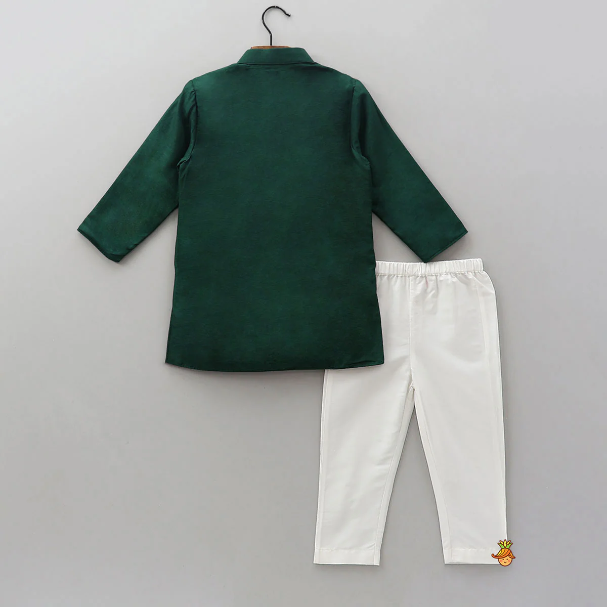 3D Flower Embroidered Jacket-Style Kurta And Pyjama - Image 2