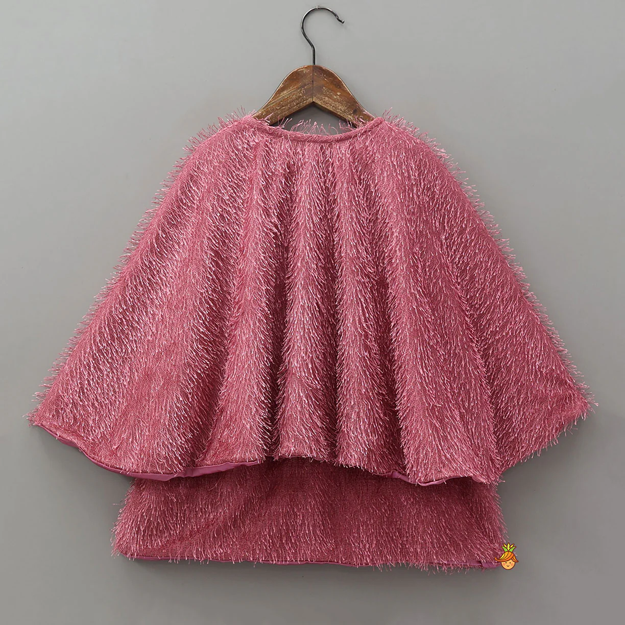 Adorable Fur-Detail Dress With Matching Cape - Image 2