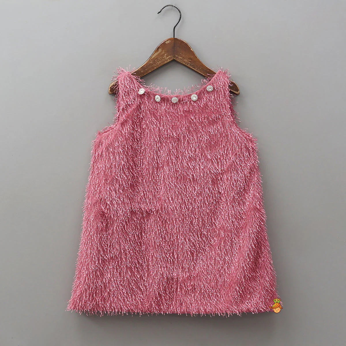 Adorable Fur-Detail Dress With Matching Cape - Image 3