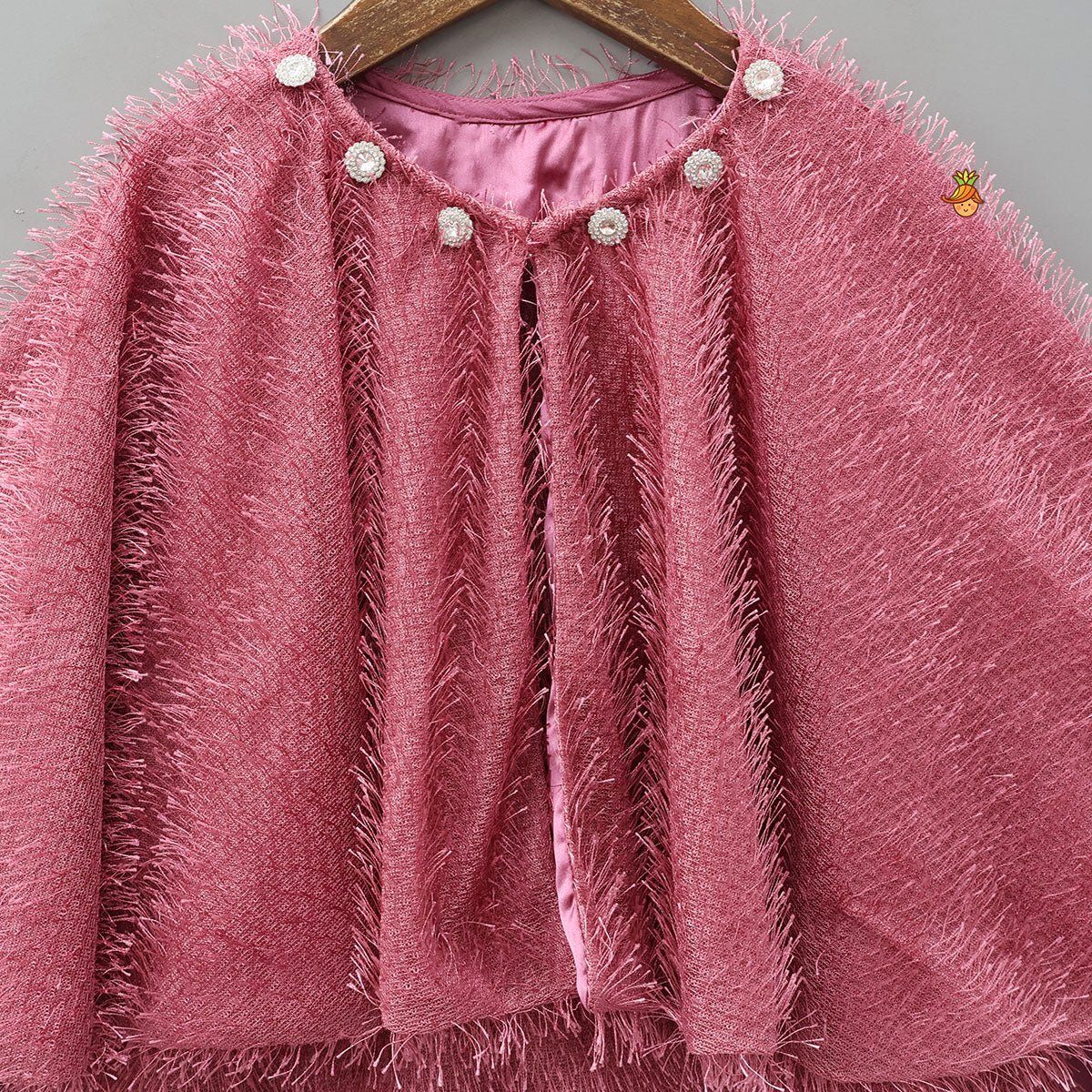 Adorable Fur-Detail Dress With Matching Cape - Image 5