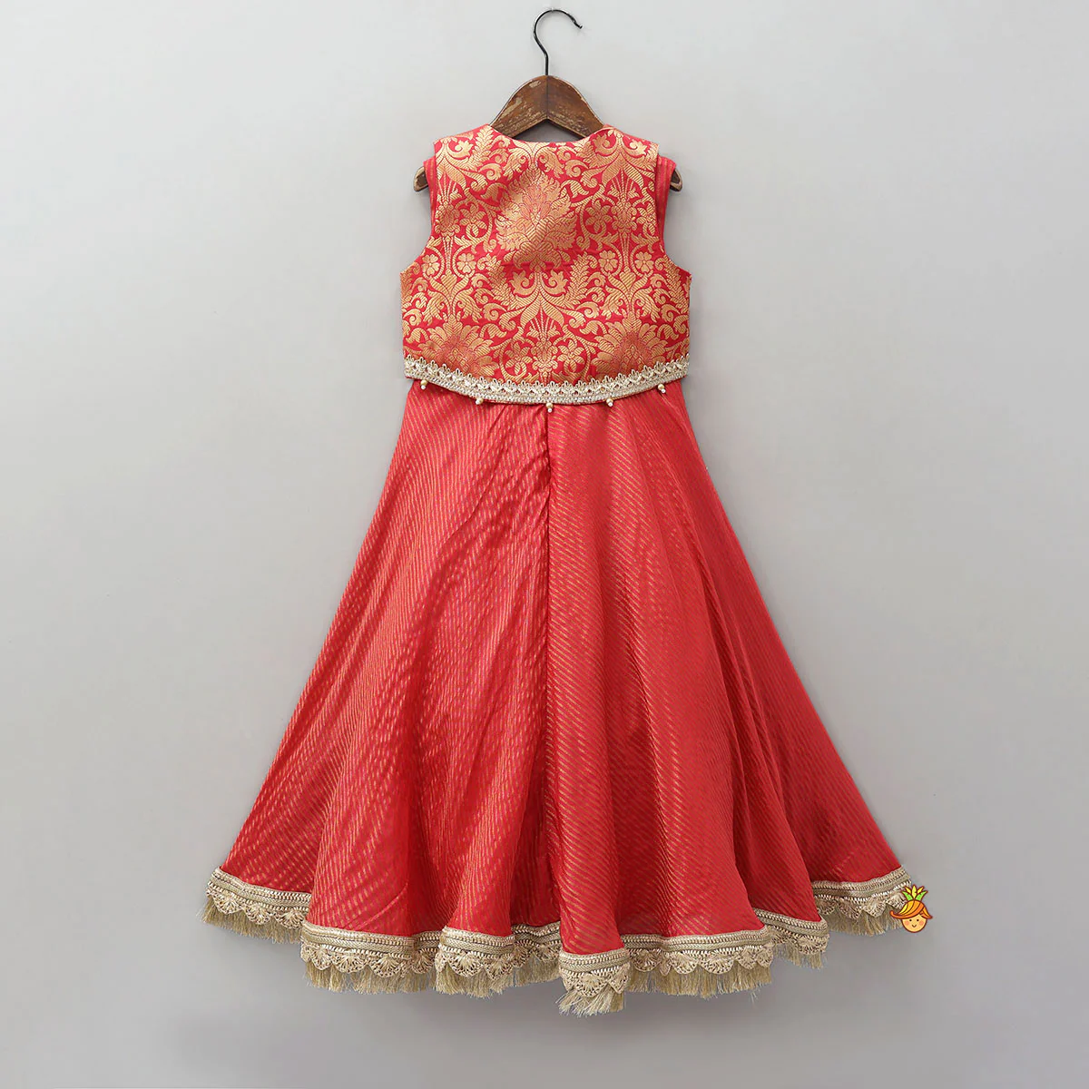 Anarkali With Brocade Jacket And Matching Dupatta - Image 2