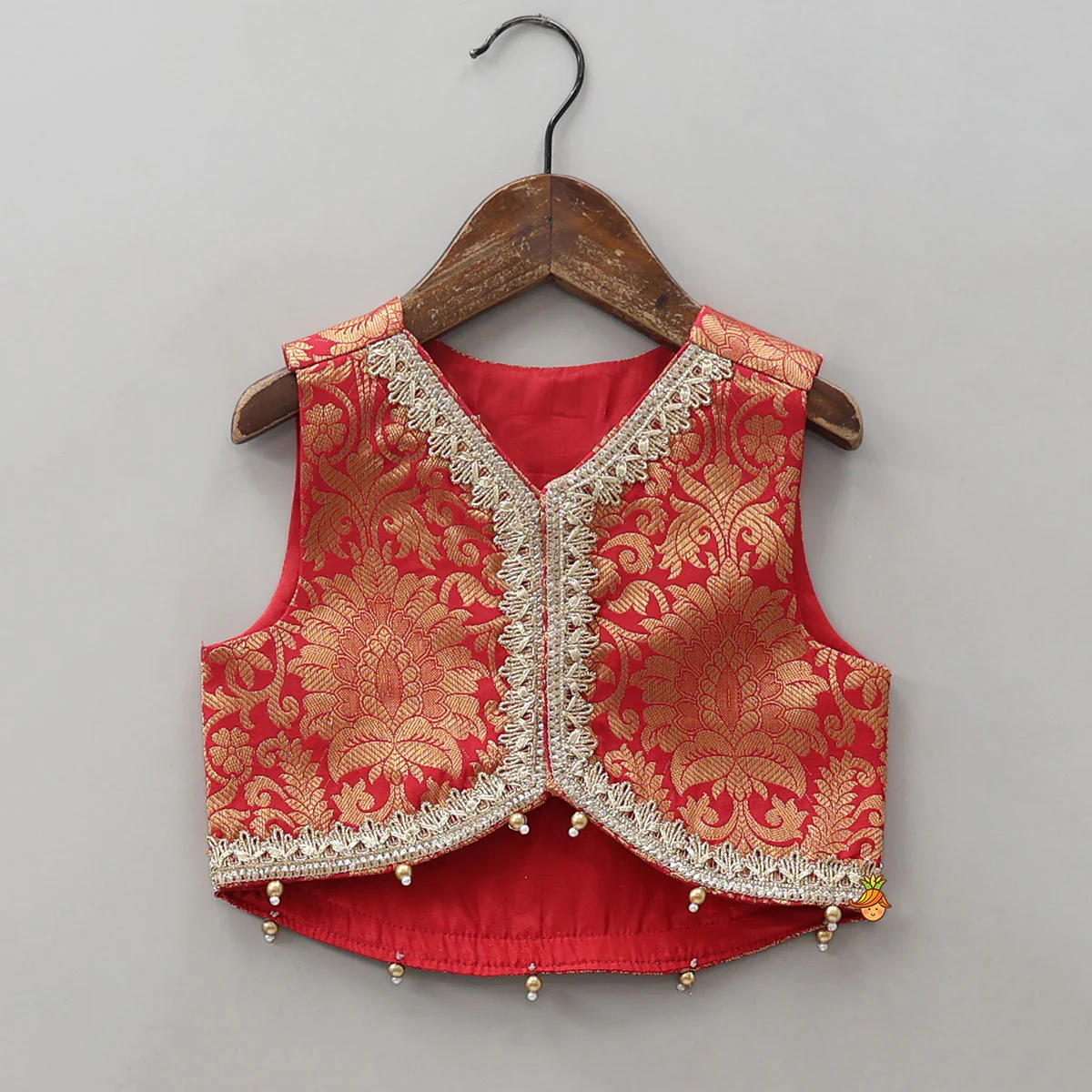 Anarkali With Brocade Jacket And Matching Dupatta - Image 5
