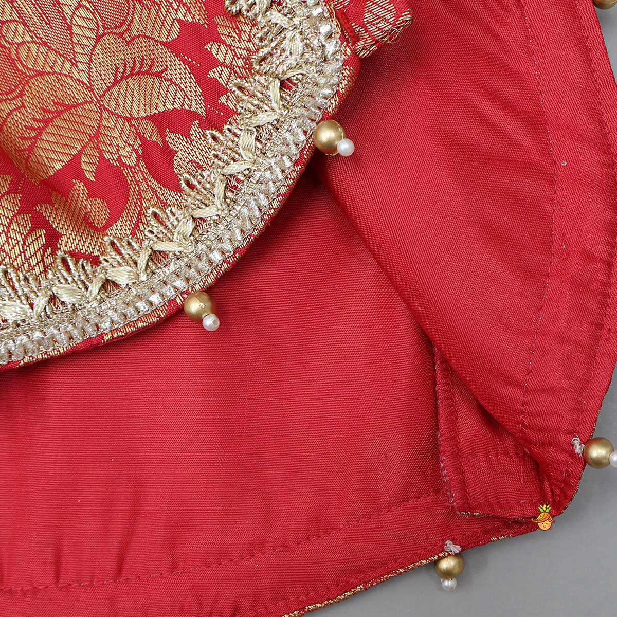 Anarkali With Brocade Jacket And Matching Dupatta - Image 8