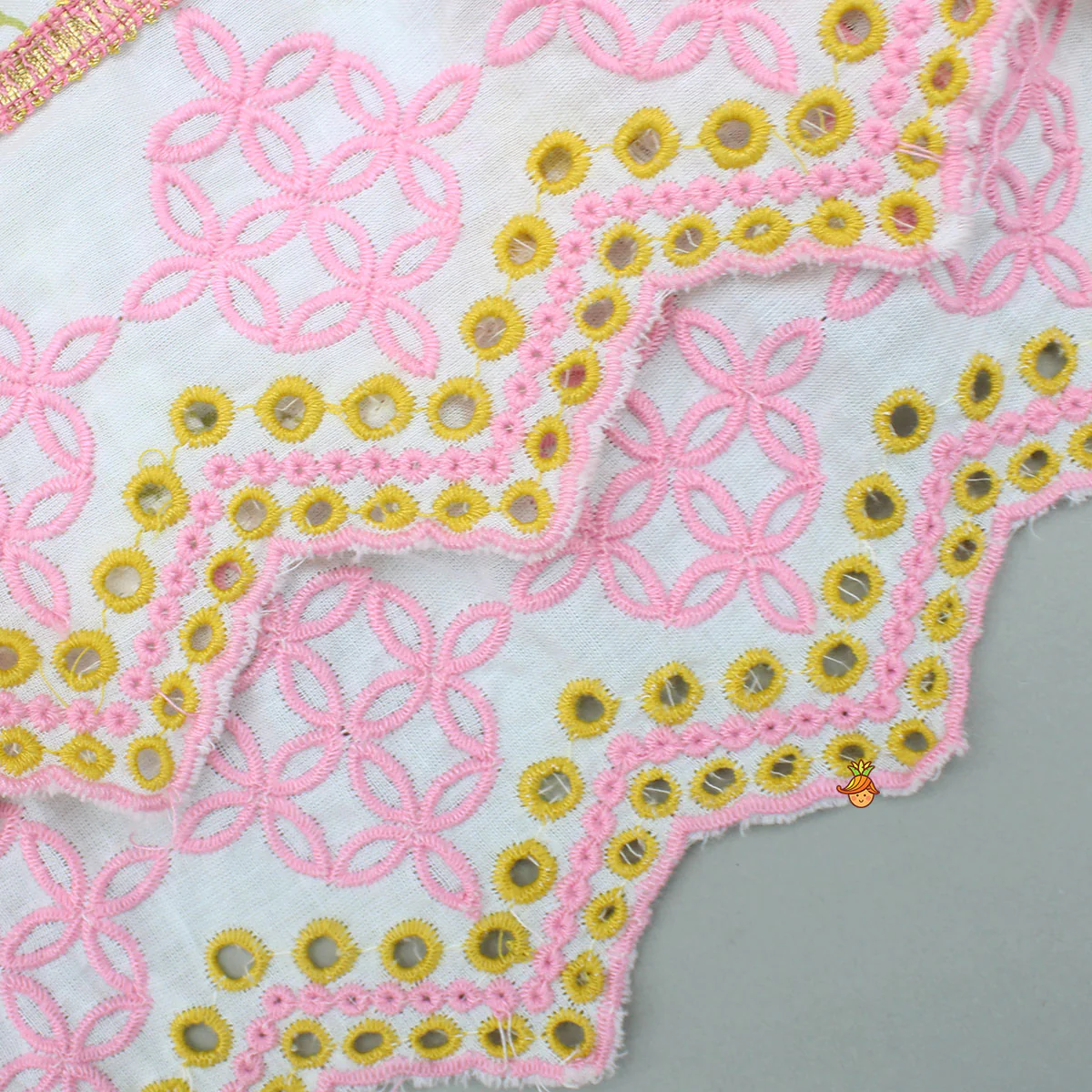 Angarkha Style Floral Printed Cotton Kurti With Dhoti - Image 5