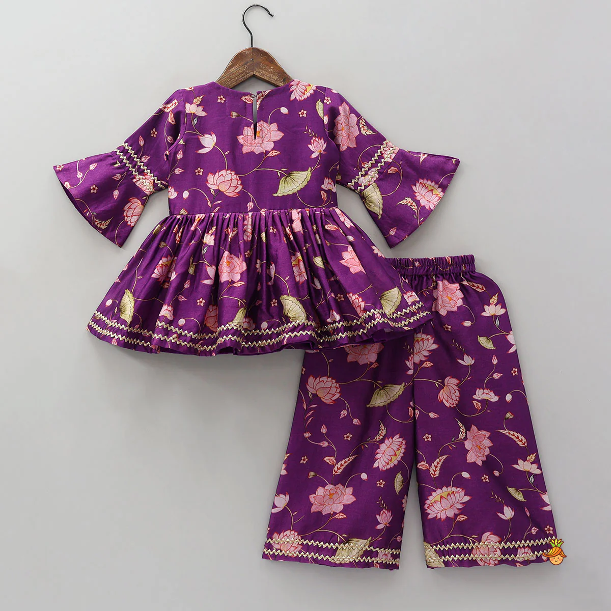 Angarkha Style Kurti And Palazzo - Image 2