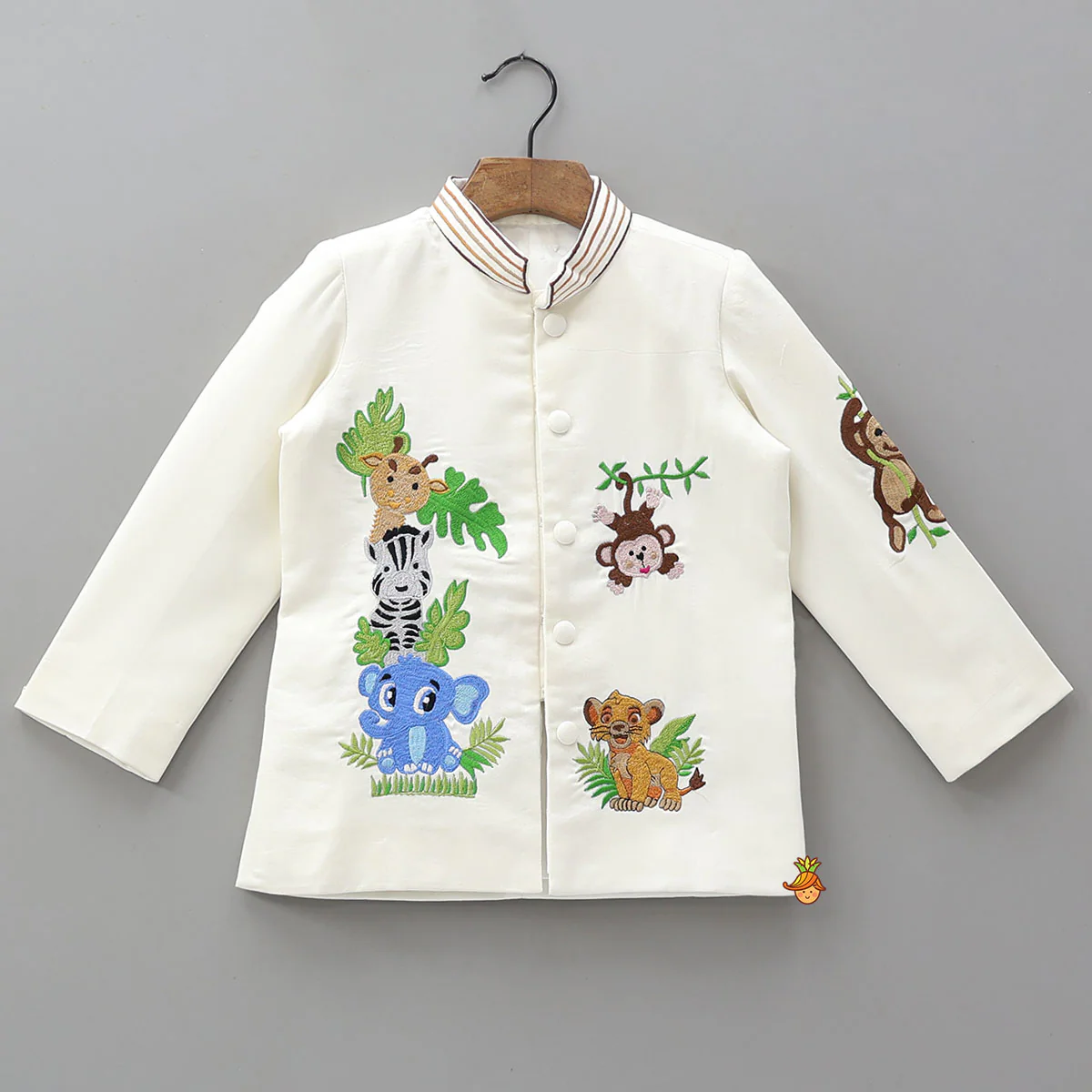 Animal Motif Embroidered Sherwani And Pant - Image 3