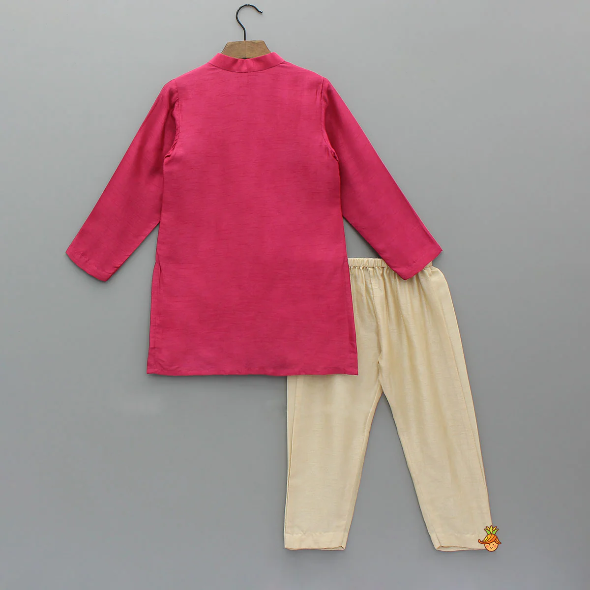 Animal Motif Embroidered Silk Kurta With Pyjama - Image 2