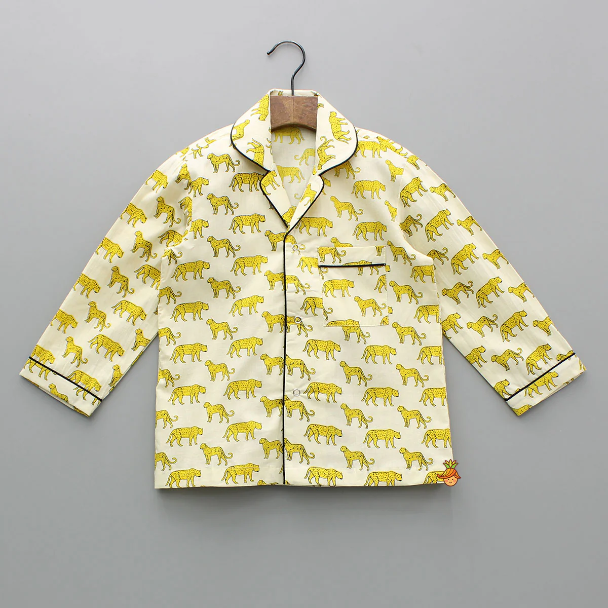 Animal Printed Off White Cotton Sleepwear - Image 3