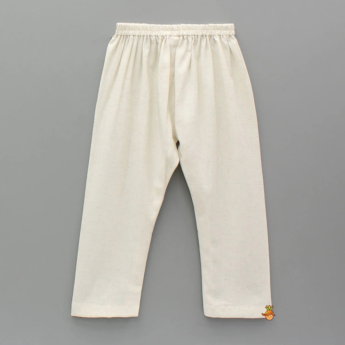 Animal Printed Off White Khadi Cotton Kurta With Pyjama - Image 4