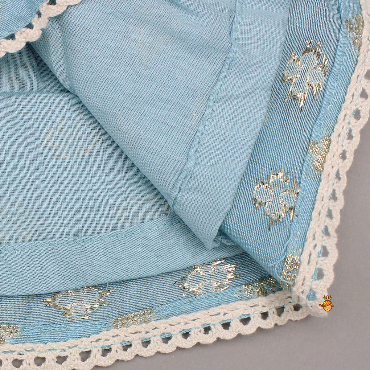 Ash Blue Front Slit Top And Flared Palazzo - Image 5