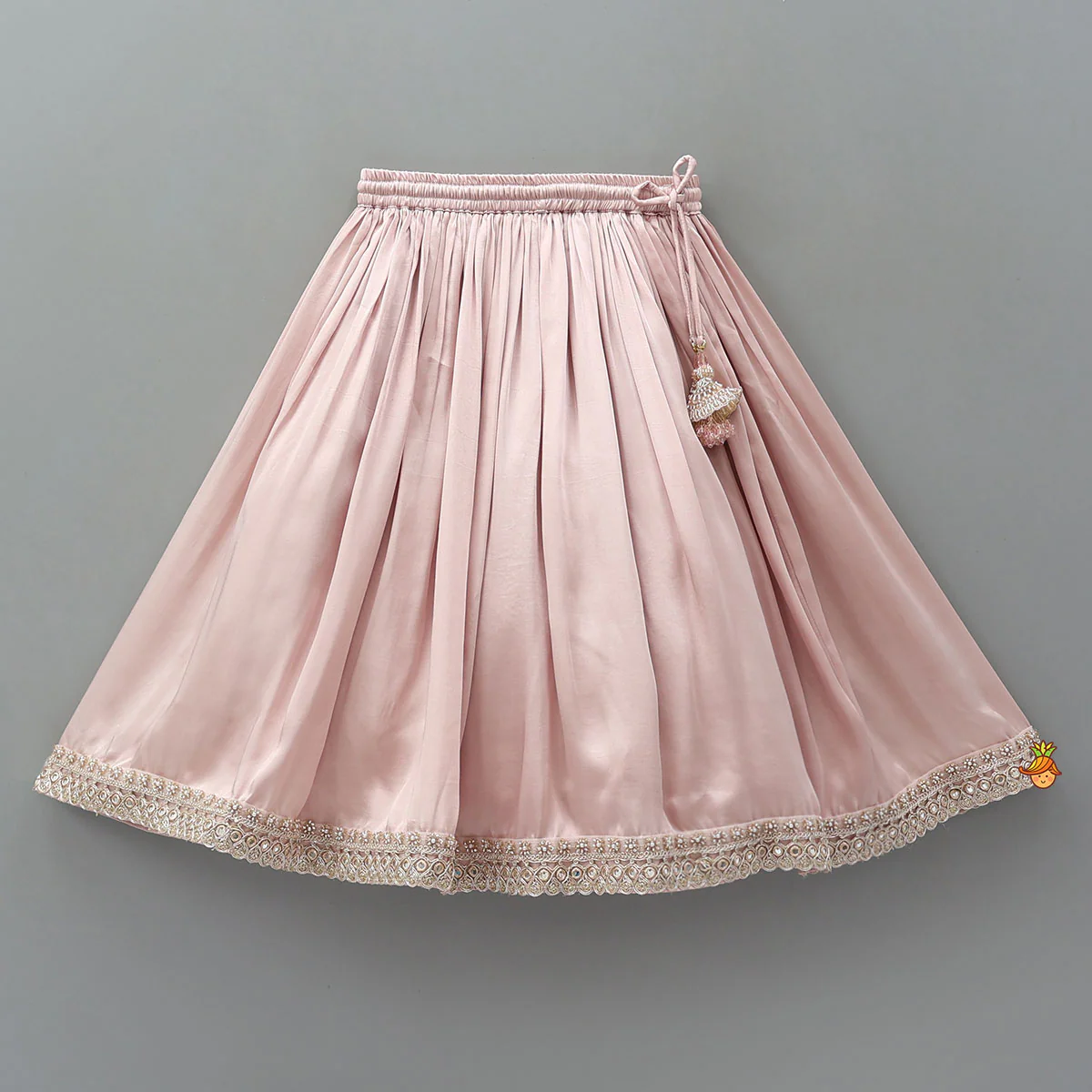 Back Knot Detail Crop Top And Lehenga - Image 4