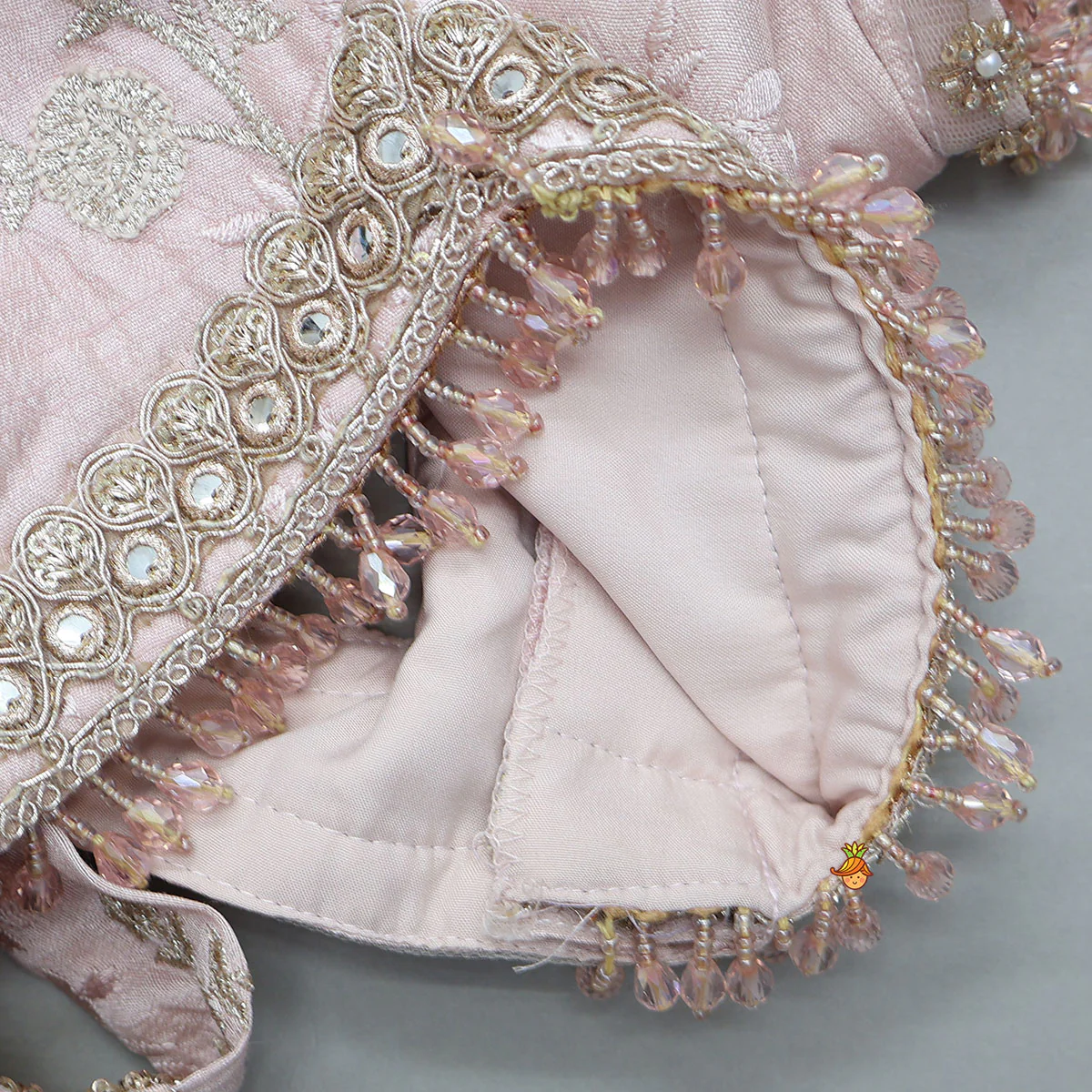Back Knot Detail Crop Top And Lehenga - Image 5