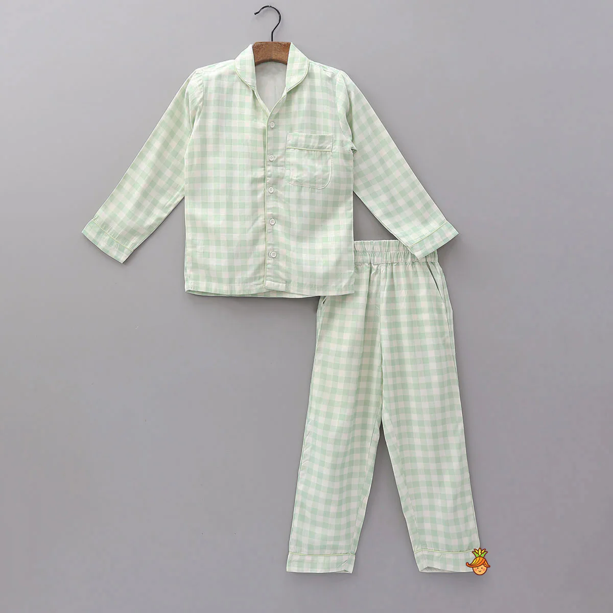 Bamboo Fabric Sleepwear Set With Checkered Print