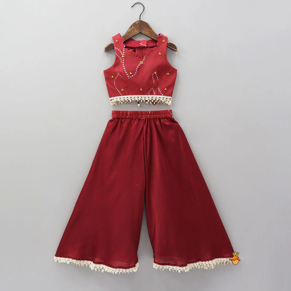 Bandhani Printed Crop Top And Palazzo