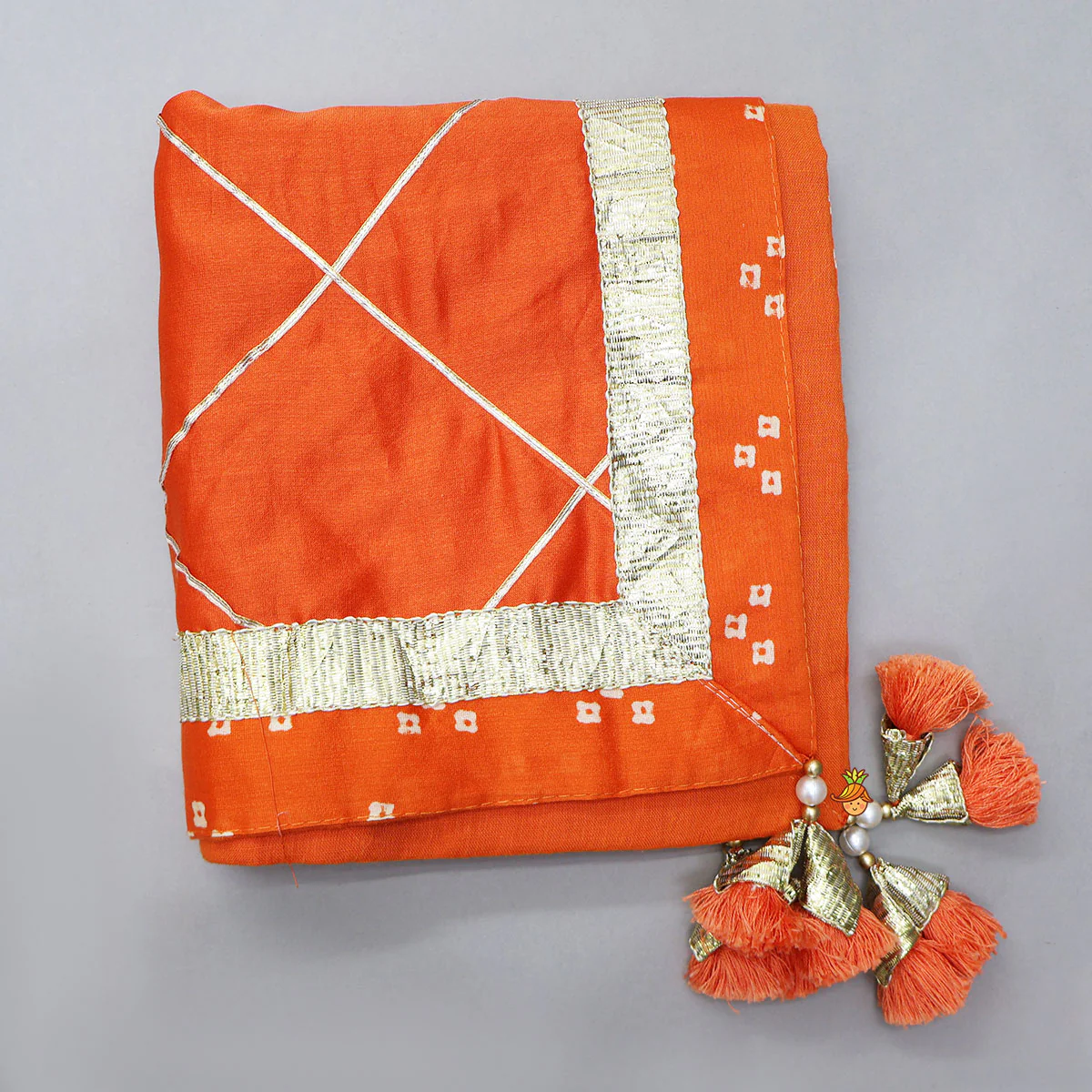 Bandhani Printed Infant Baby Set With Swaddle And Cap - Image 8