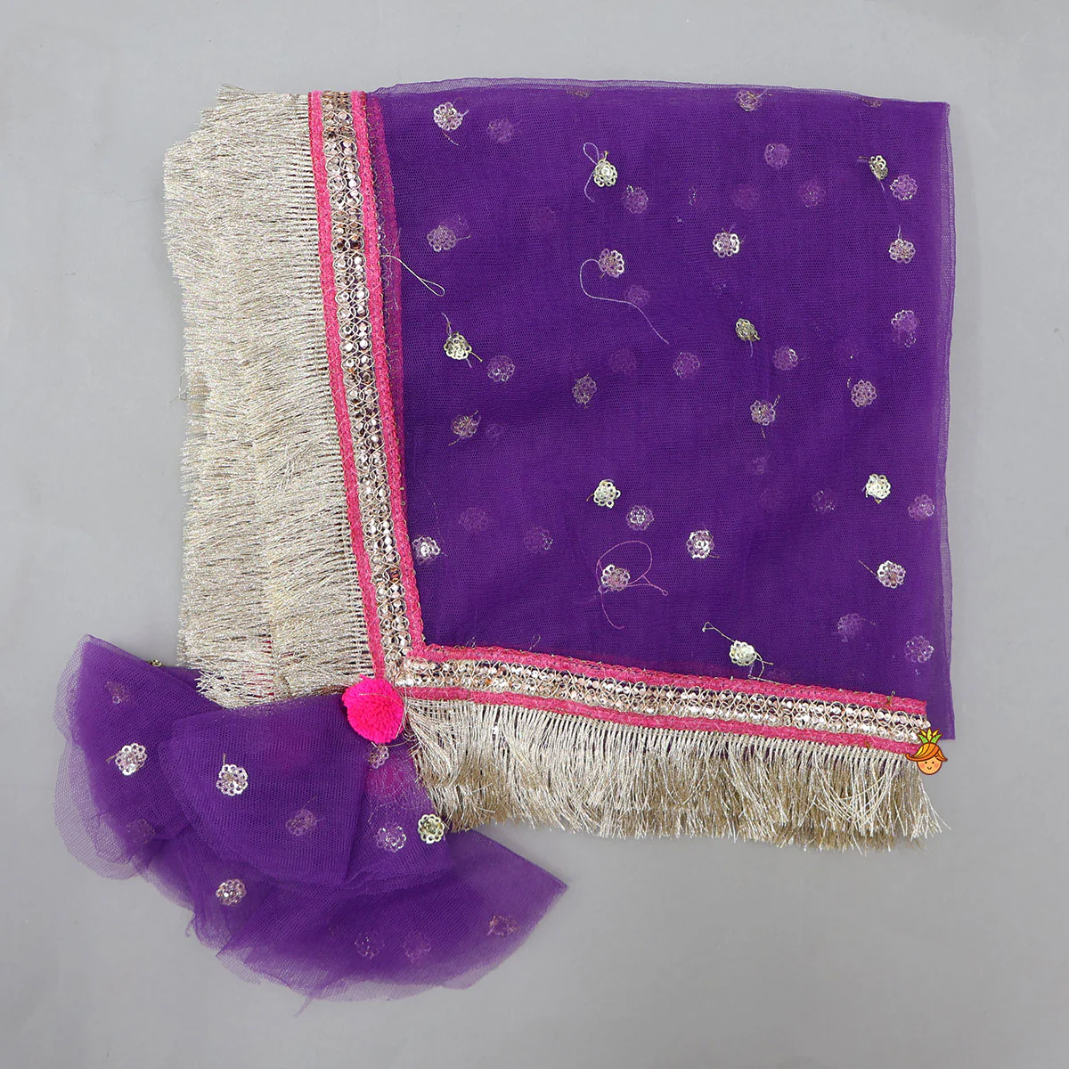 Bandhani Printed Kurti And Pleated Salwar With Matching Fringed Dupatta - Image 7