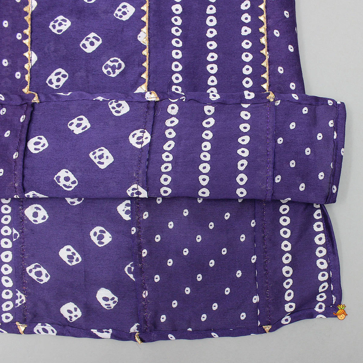 Bandhani Printed Purple Kurta And Pyjama - Image 5