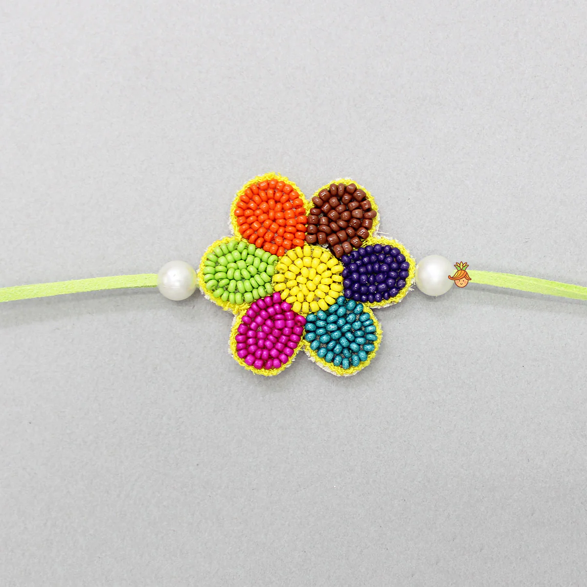 Beaded Floral Multicolour Rakhi - Image 3