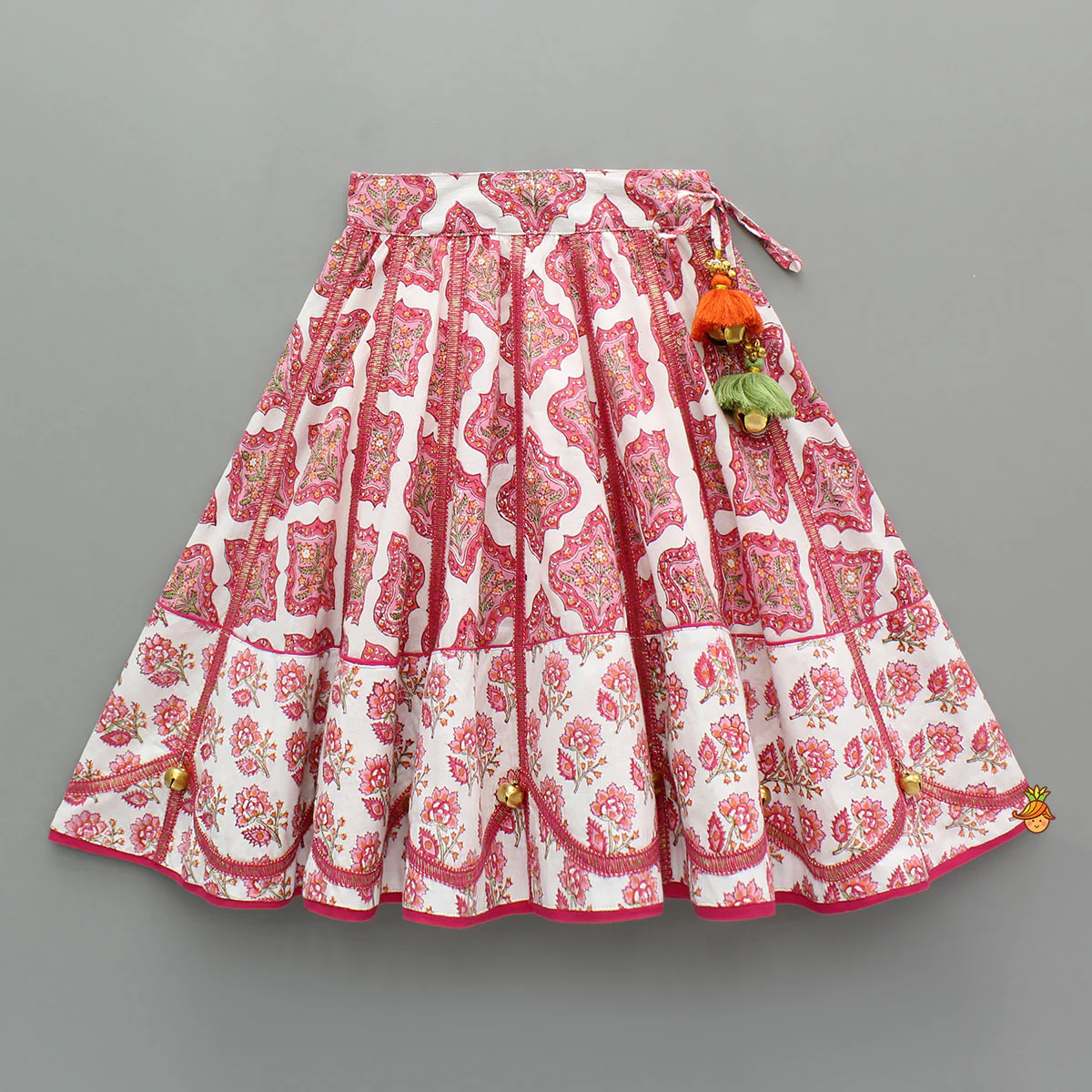 Beautiful Cotton Printed Sweetheart Neck Top With Printed Lehenga And Dupatta - Image 5