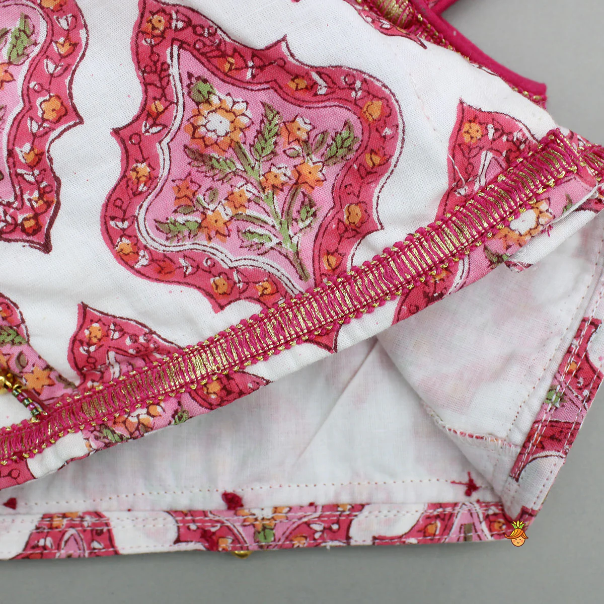 Beautiful Cotton Printed Sweetheart Neck Top With Printed Lehenga And Dupatta - Image 6