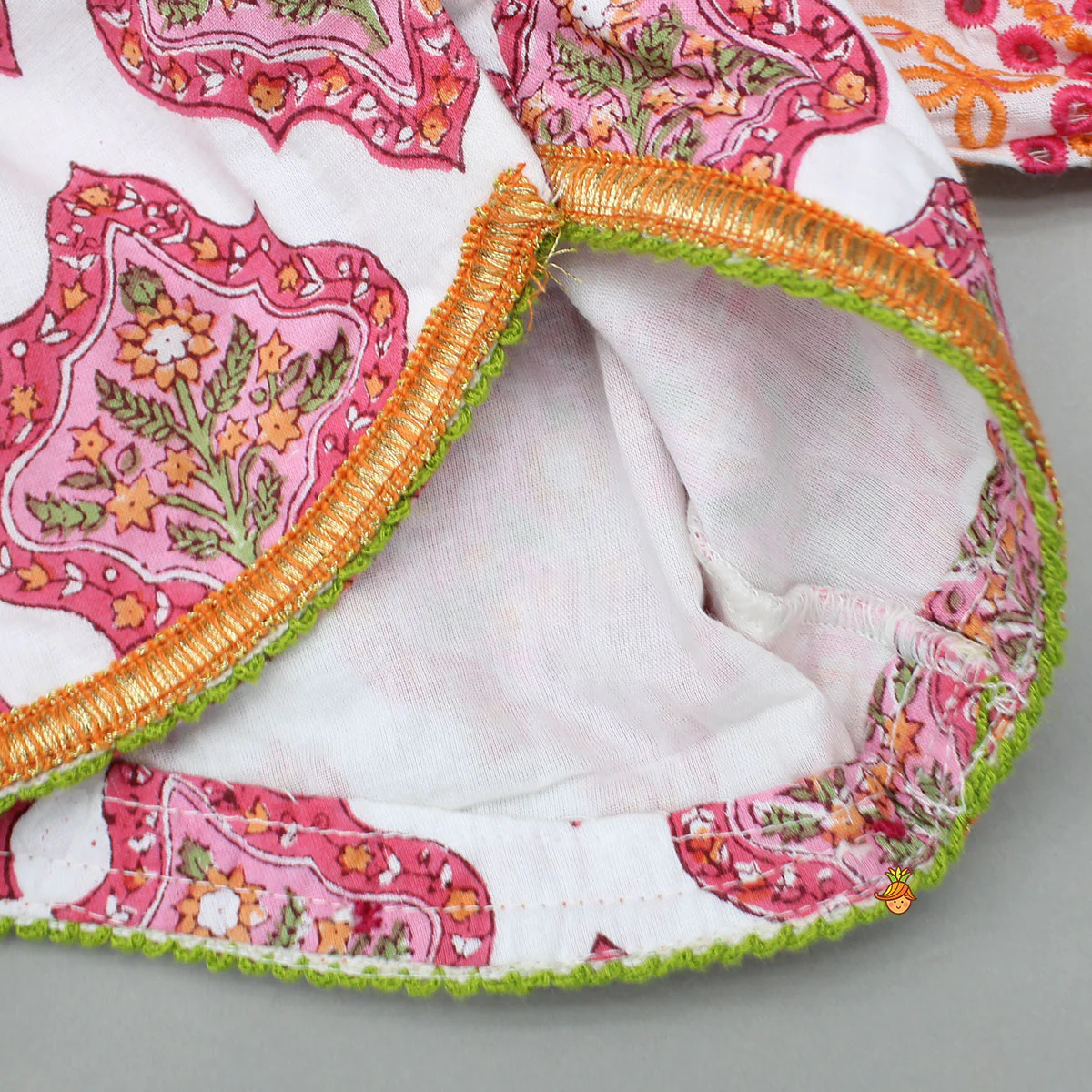 Beautiful Cotton Printed Top With Printed Lehenga And Dupatta - Image 6