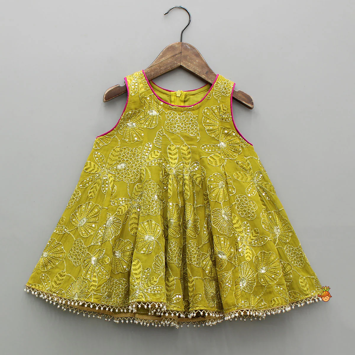 Beautiful Floral Embroidered Sleeveless Georgette Top With Dhoti And Dupatta - Image 4