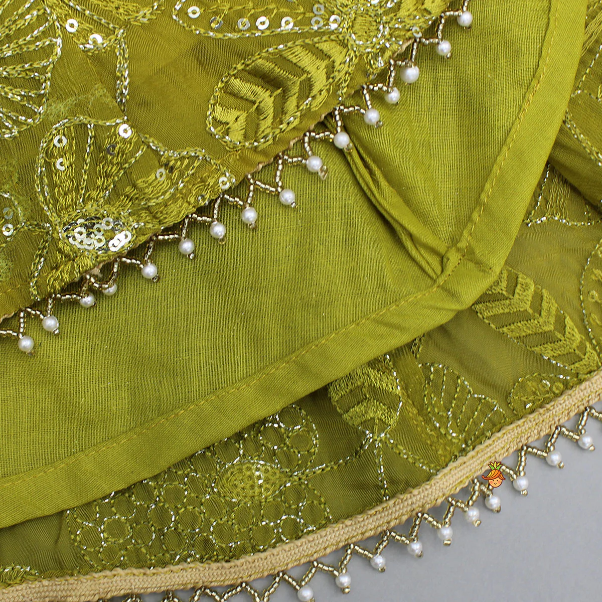 Beautiful Floral Embroidered Sleeveless Georgette Top With Dhoti And Dupatta - Image 6