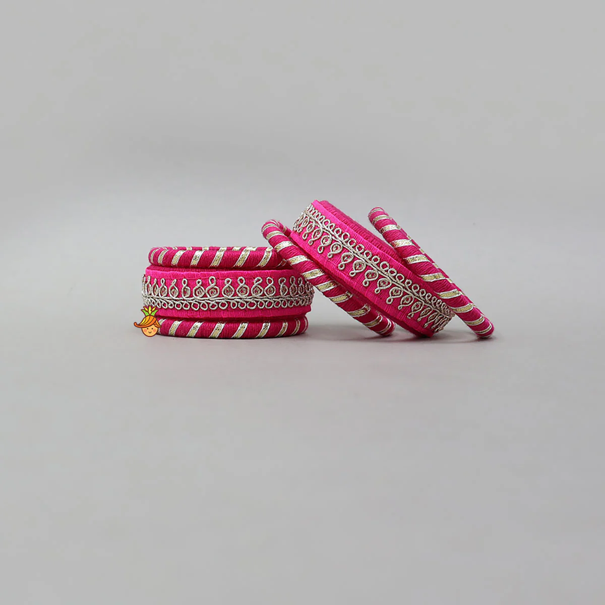 Beautiful Gota Lace Embellished Thread Bangles - Image 2