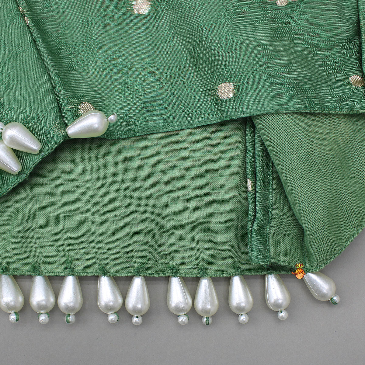 Beautiful Green Embroidered Halter Neck Top With Flared Palazzo - Image 5