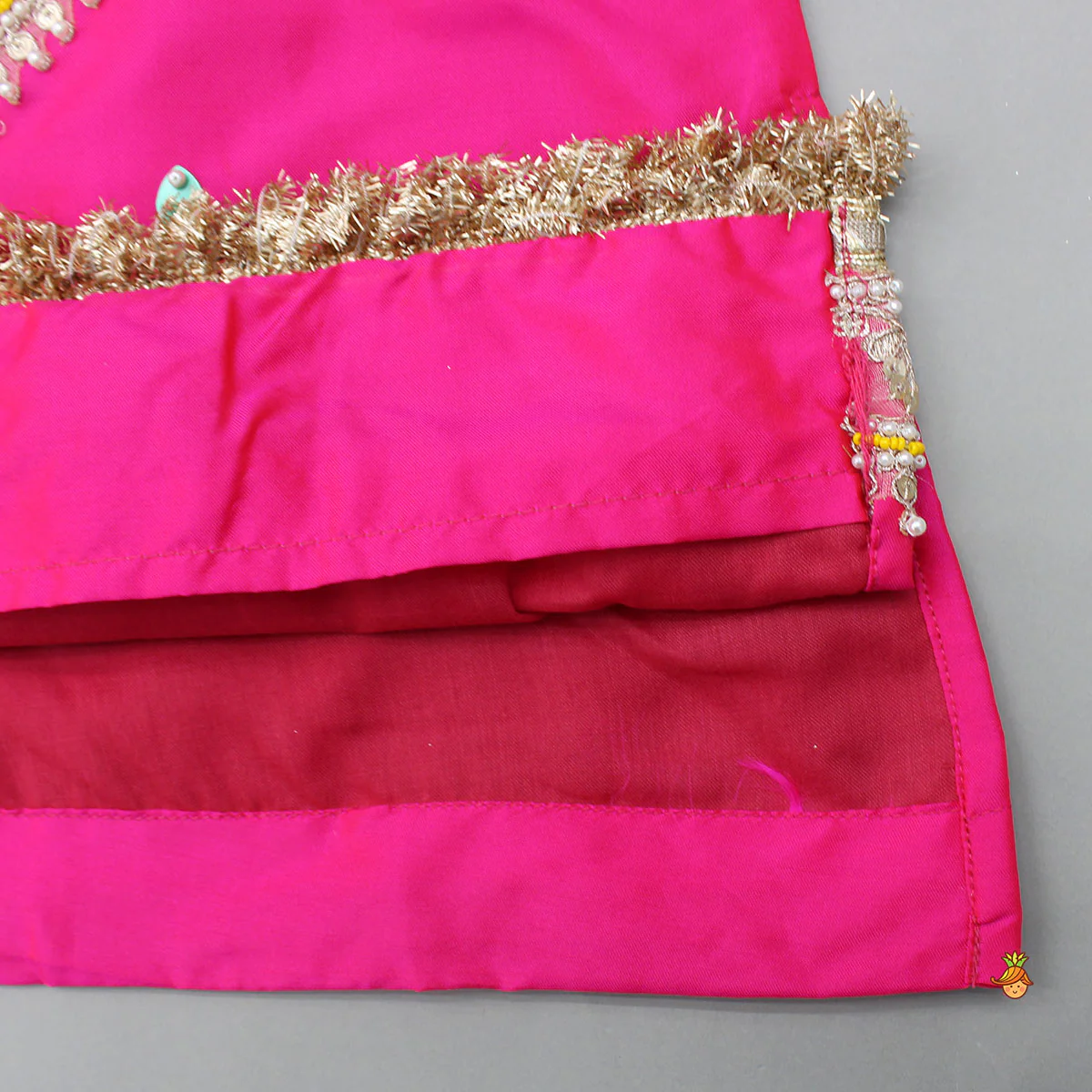 Beautiful Lace Work Beaded Kurti With Lehenga And Dupatta - Image 6