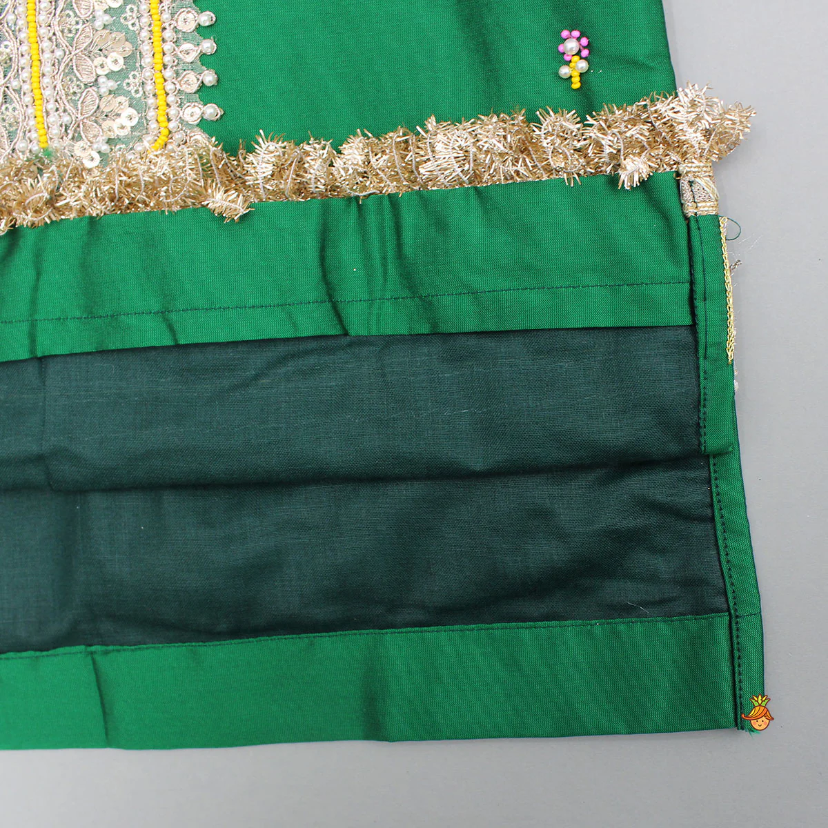 Beautiful Lace Work Green Kurti With Salwar And Dupatta - Image 6