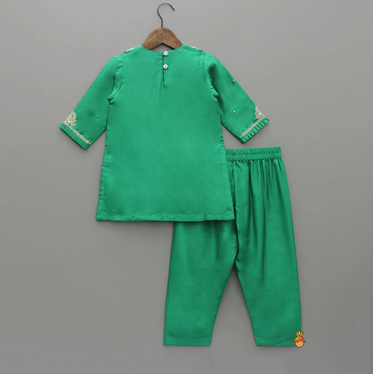 Beautiful Mirror And Thread Embroidered Kurti With Pant - Image 2