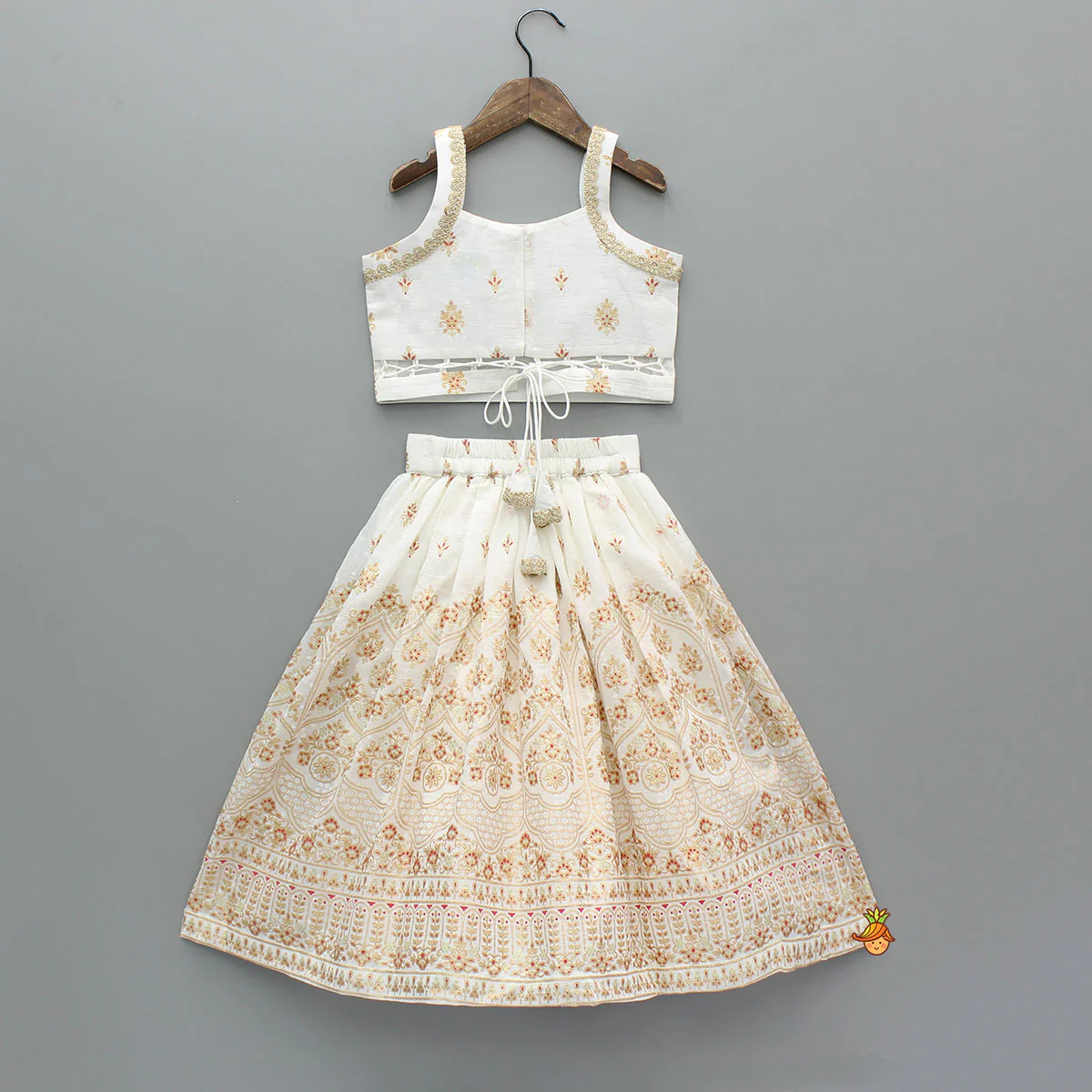 Beautiful Strappy Lace Detailed Top With Matching Lehenga And Dupatta - Image 2