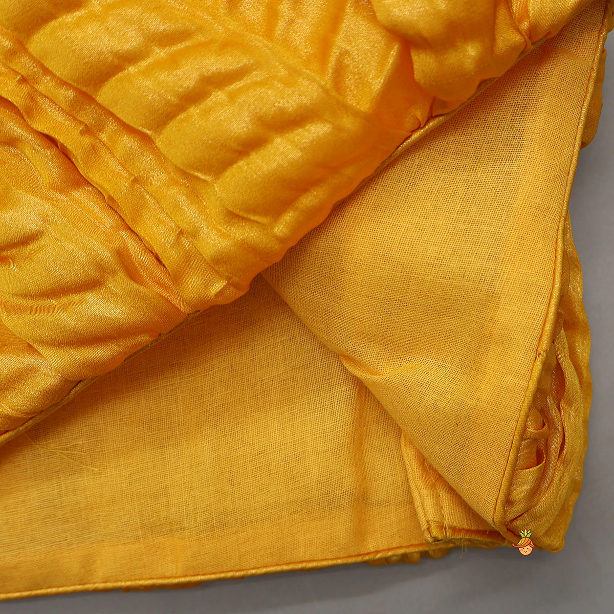 Beautiful Yellow Shimmery Halter Neck Top With Lehenga - Image 5
