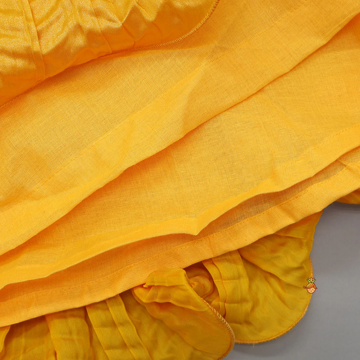 Beautiful Yellow Shimmery Halter Neck Top With Lehenga - Image 6