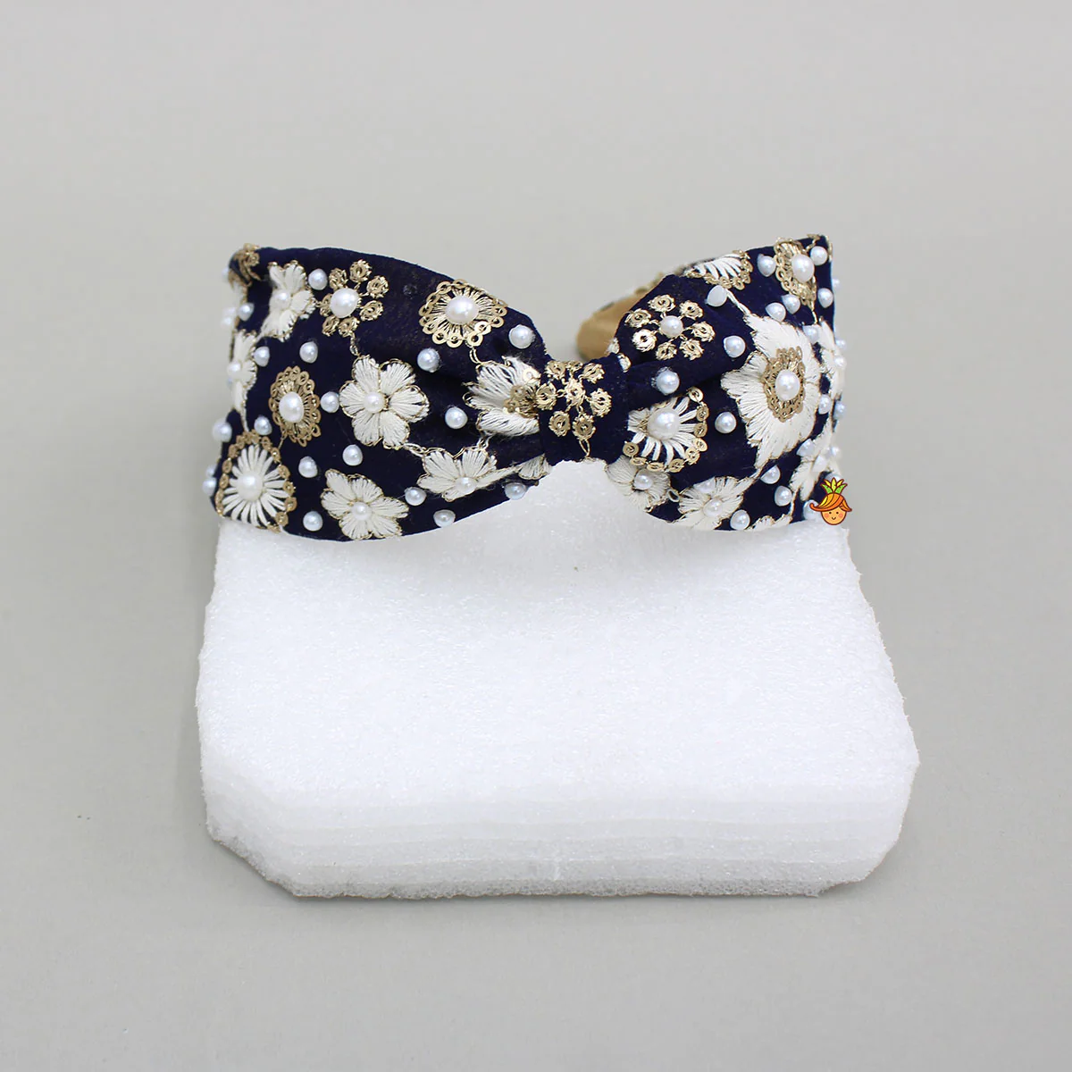 Beautifully Embroidered Blue Hair Band - Image 2