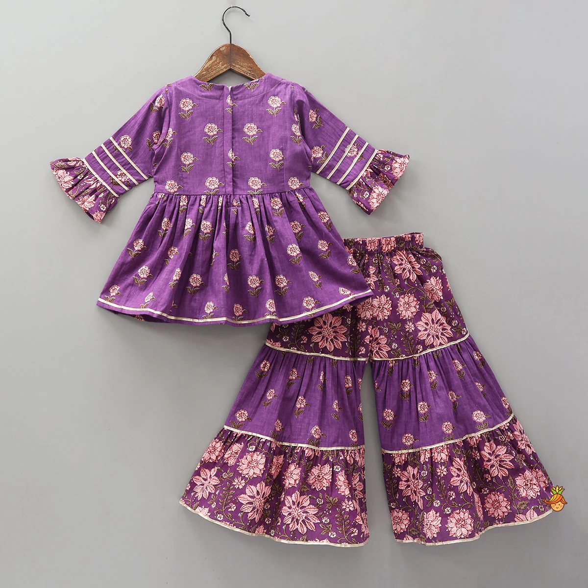 Beautifully Printed Kurti With Sharara And Dupatta - Image 2