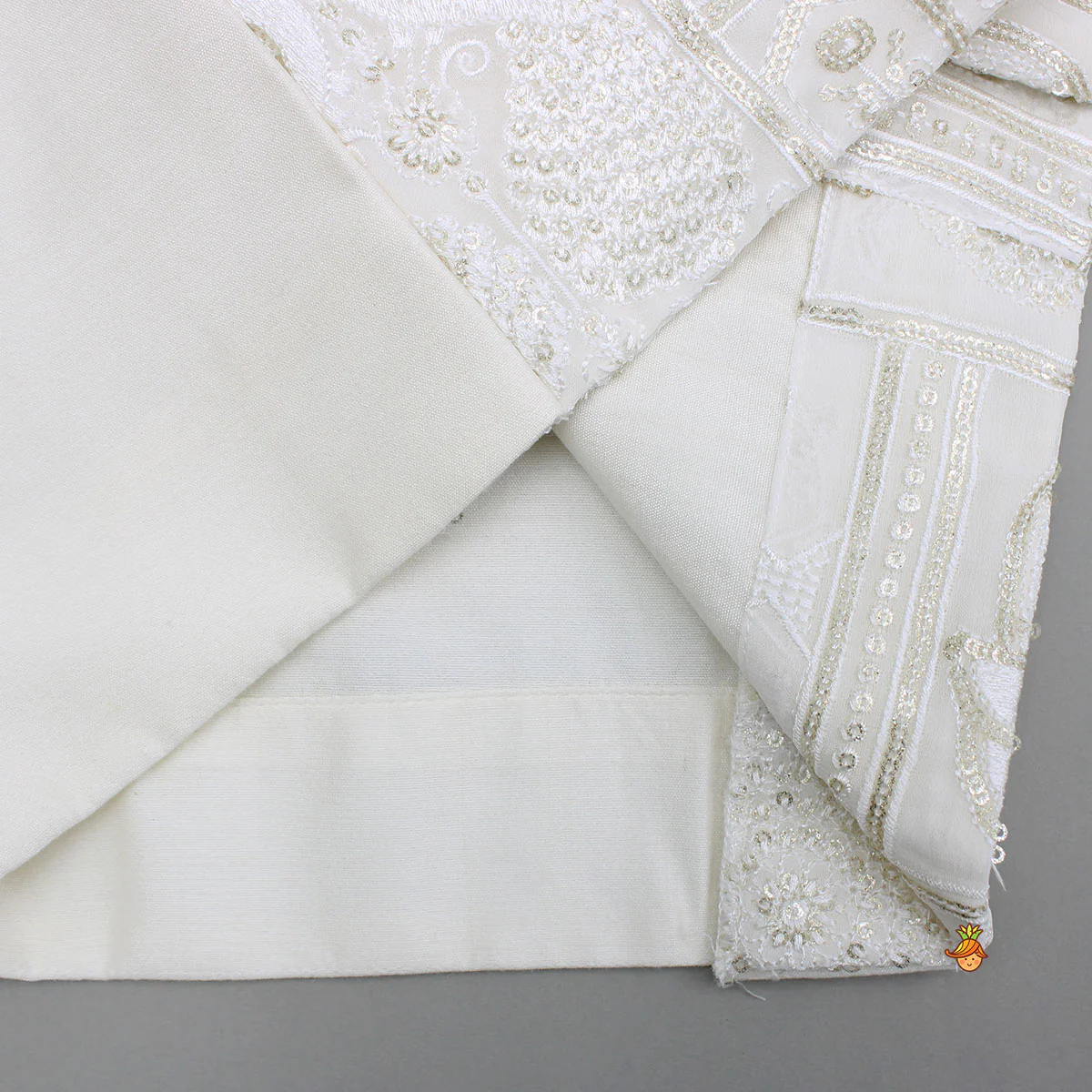 Beige Kurta With Embroidered Jacket And Pant - Image 8