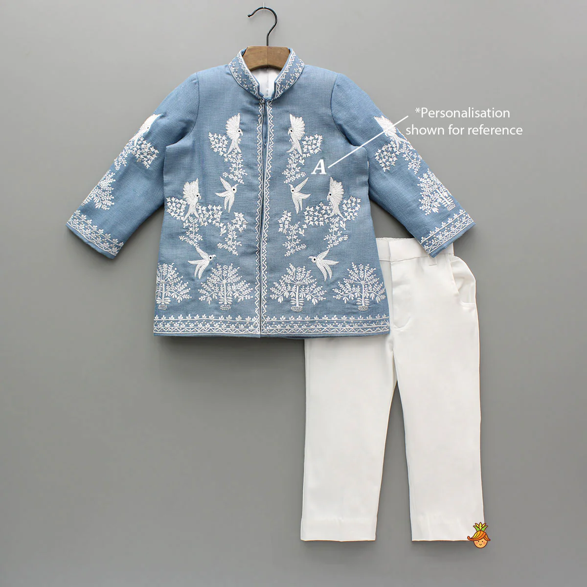 Bird Embroidered Sherwani And Pant - Image 6