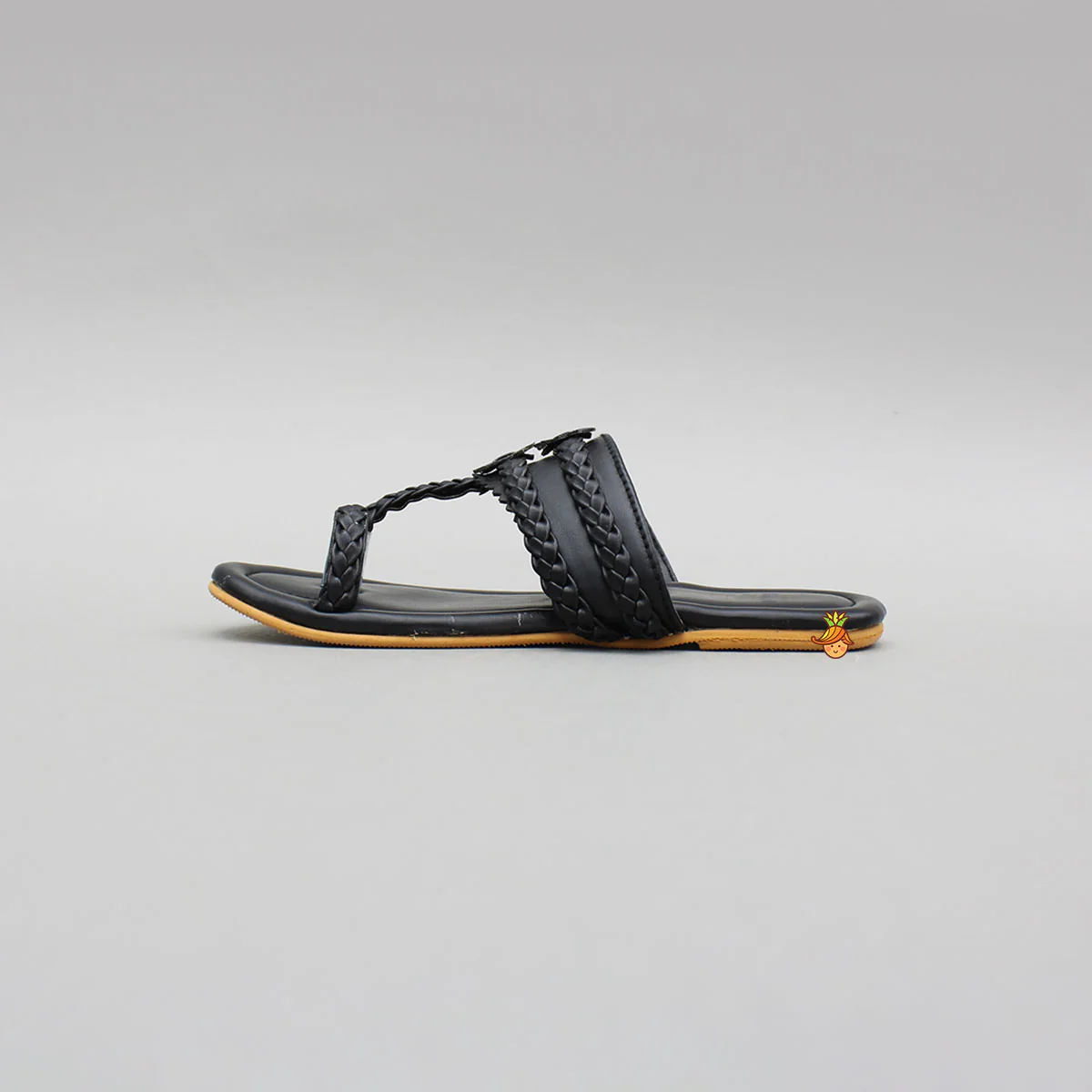 Black Braided Kolhapuri Flats - Image 5