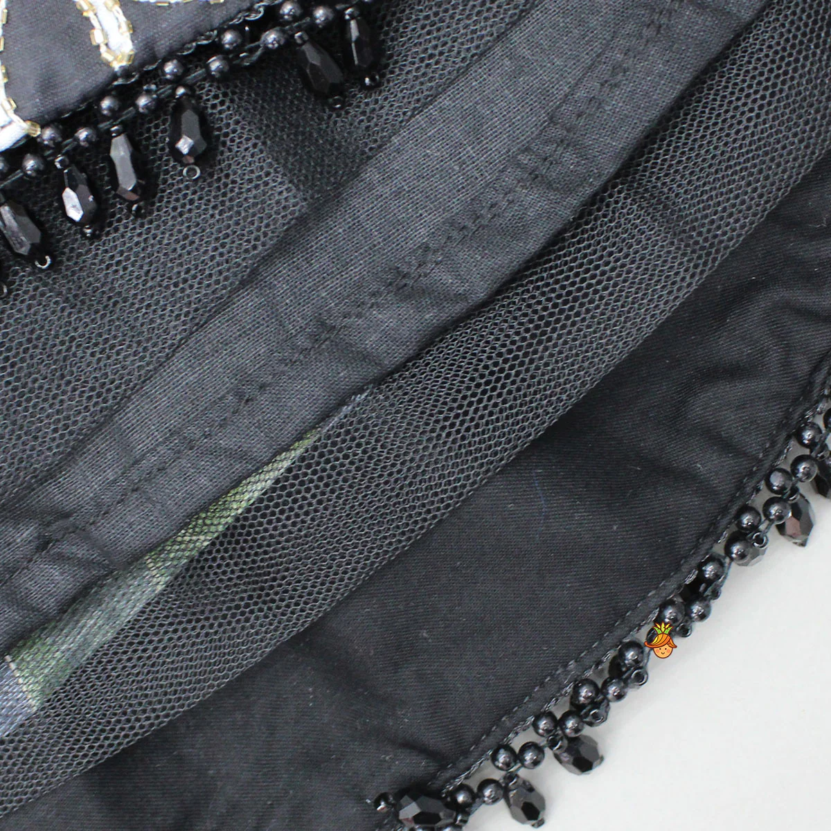 Black Tropical Print Strappy Top With Lehenga - Image 11