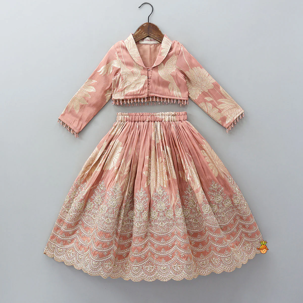 Blazer-Style Top And Scalloped Hem Lehenga