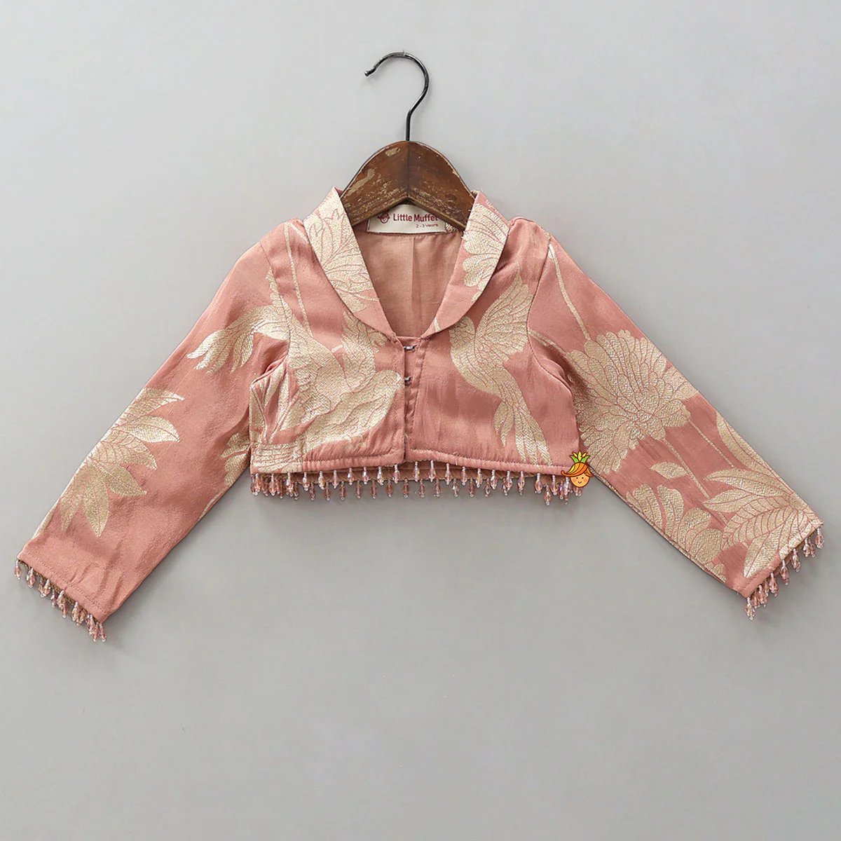 Blazer-Style Top And Scalloped Hem Lehenga - Image 3