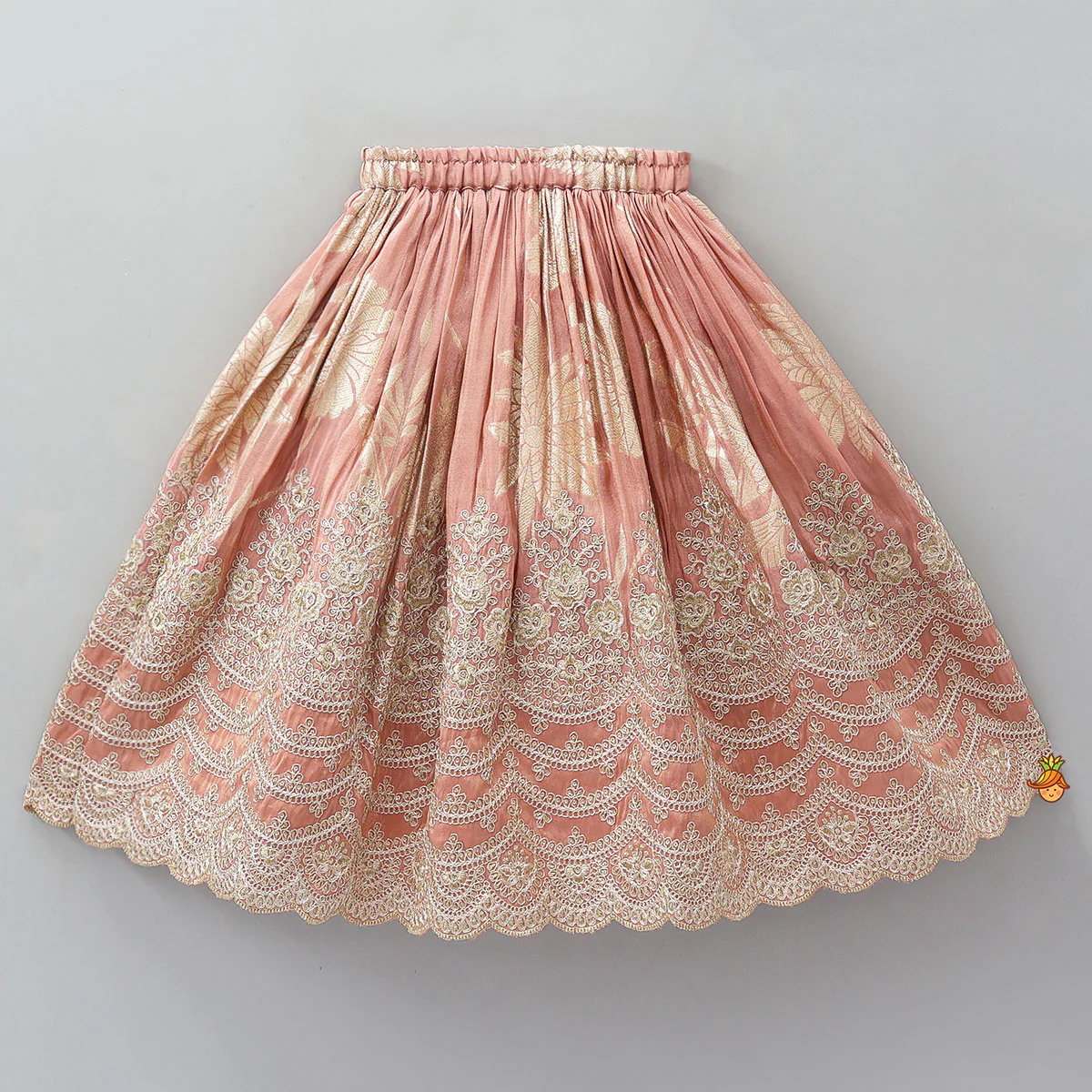 Blazer-Style Top And Scalloped Hem Lehenga - Image 4