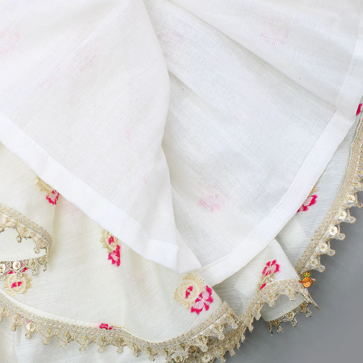 Block Print Off-White Kurta And Palazzo Set - Image 7