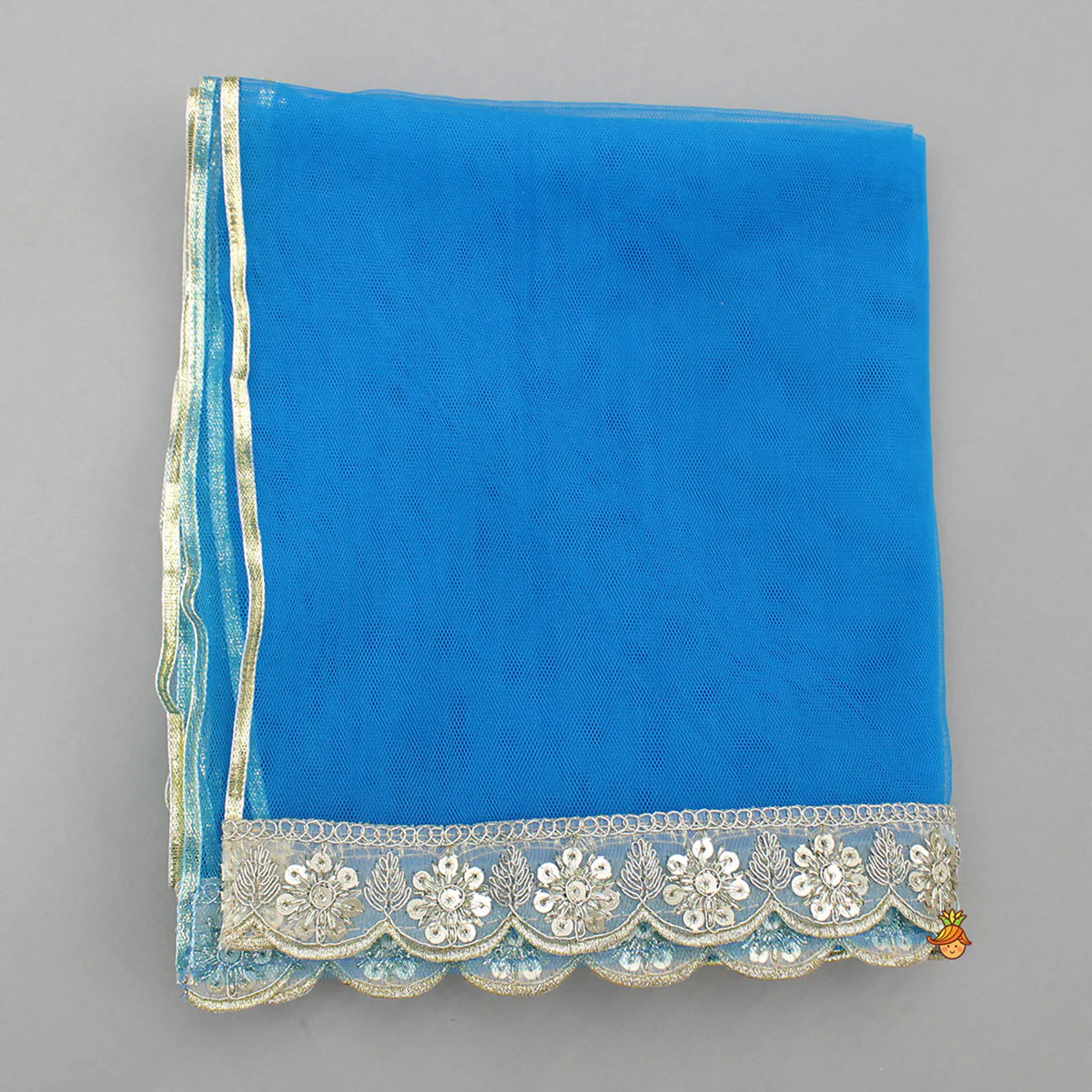 Blue Bandhani Printed Top With Lehenga And Dupatta - Image 8