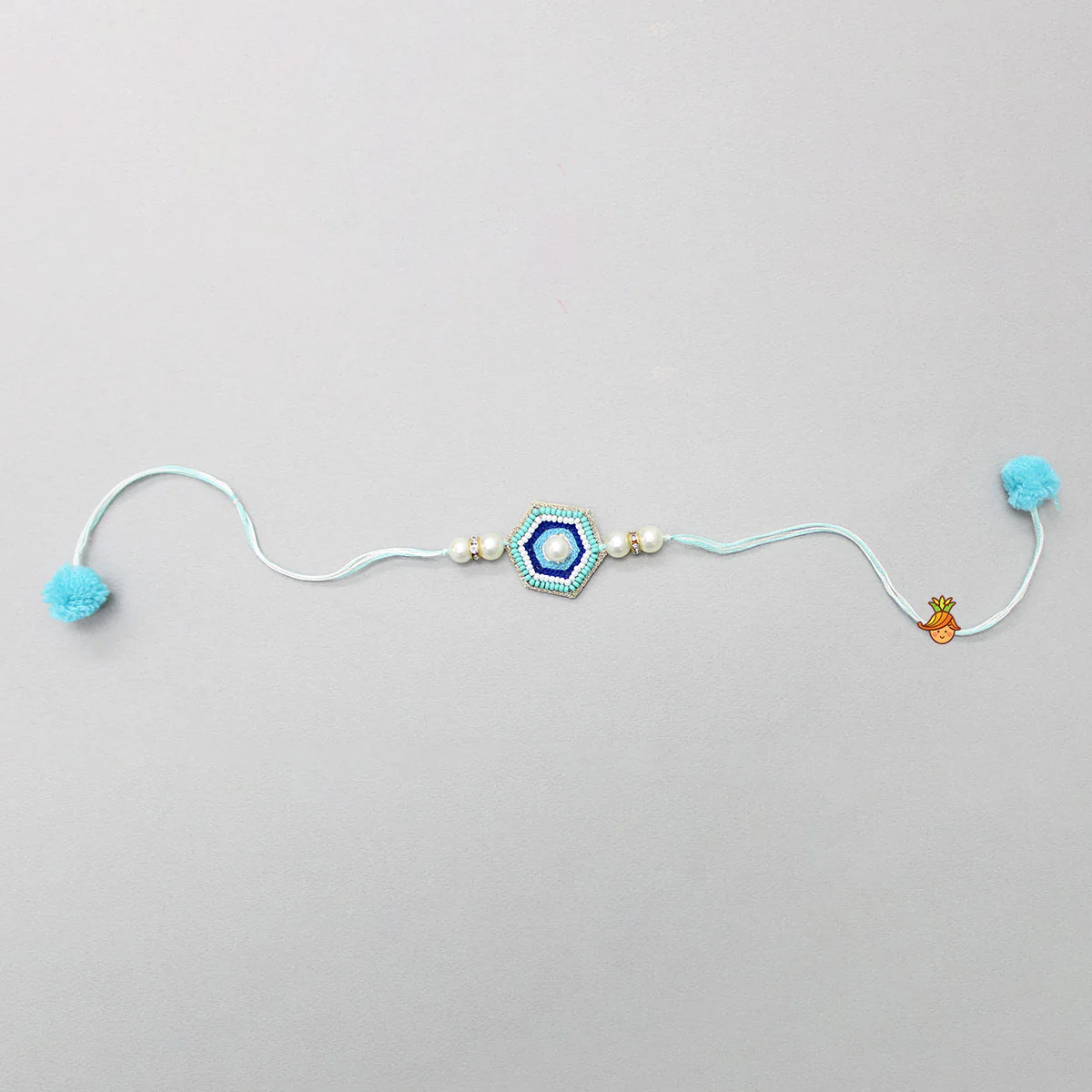 Blue Beaded Patch Rakhi