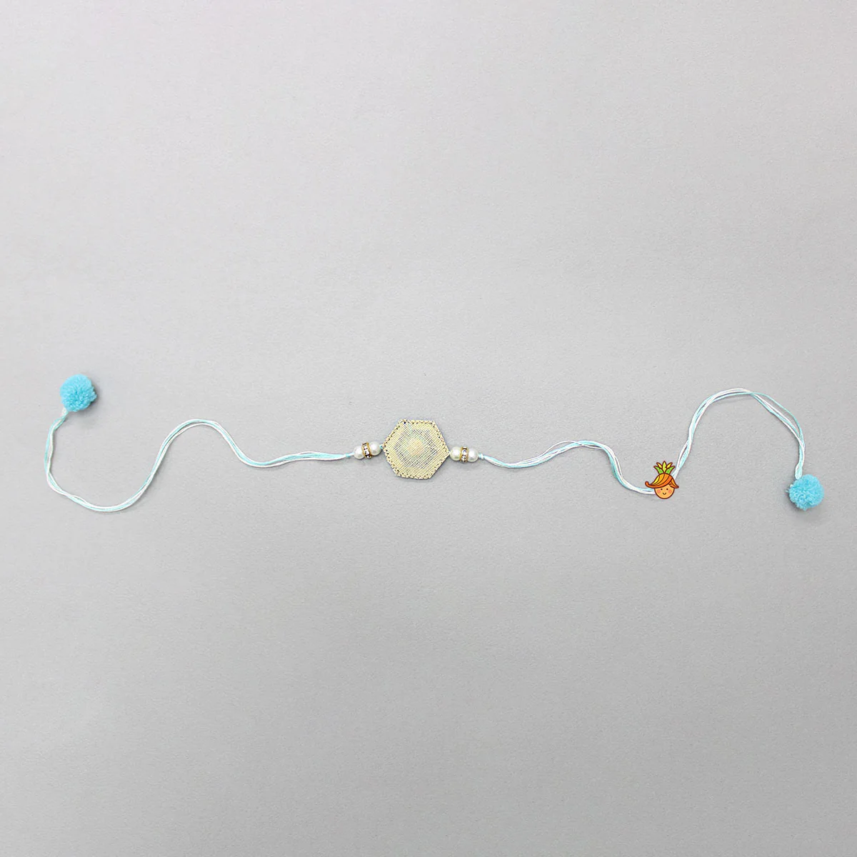 Blue Beaded Patch Rakhi - Image 2