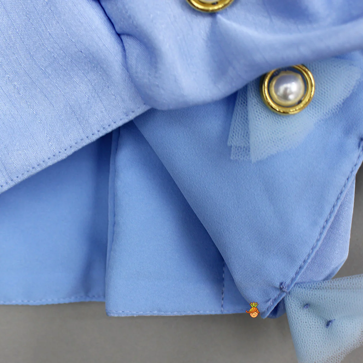 Blue Draped Embellished Top With Palazzo - Image 5